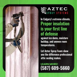 attic spray foam insulation installed by Aztec Spray Foam Systems