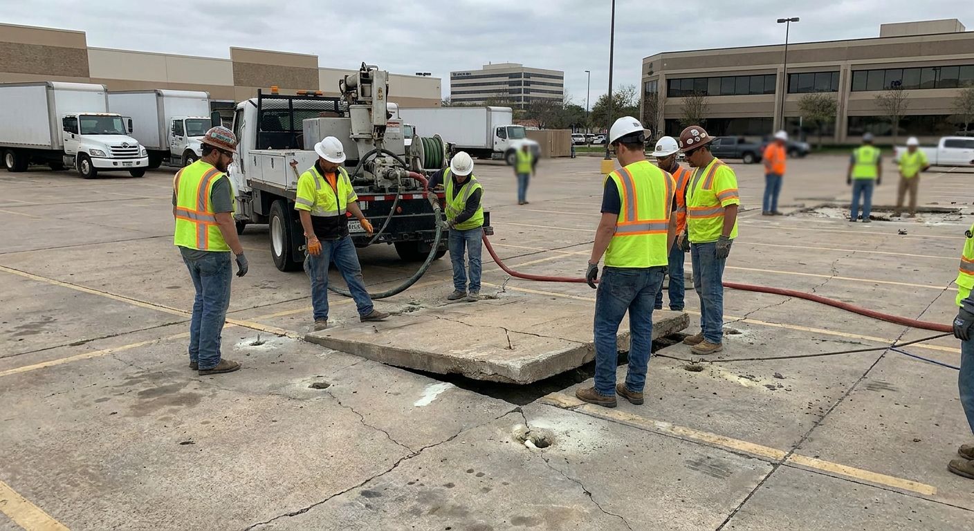 Concrete lifting for commercial parking lots