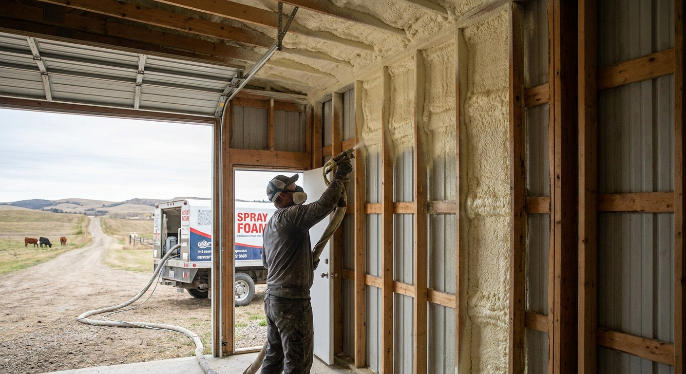 Spray foam insulation for acreages and rural properties