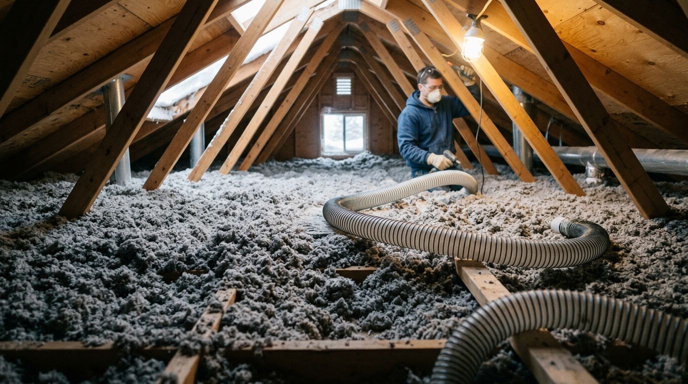 Blown-in attic insulation for Calgary homes