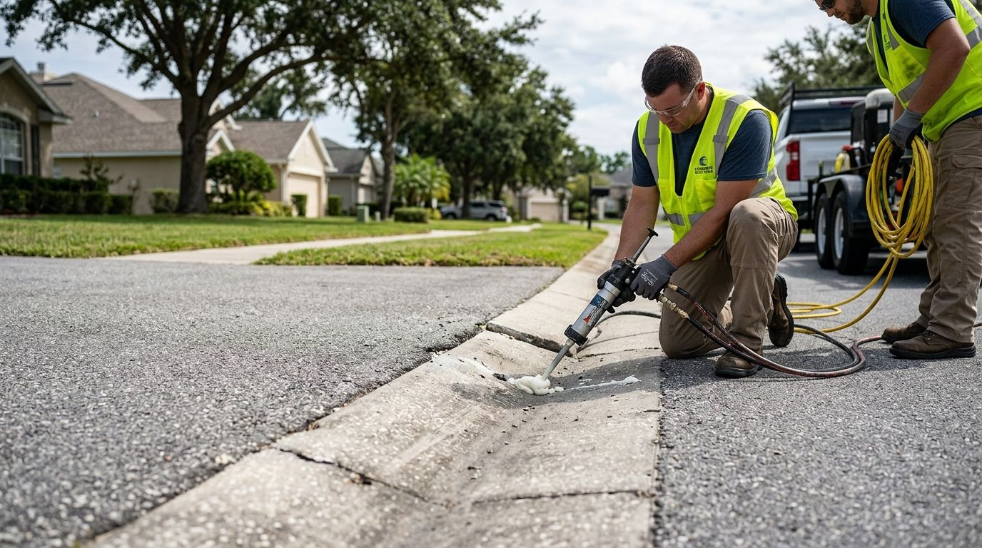 Concrete lifting for curbs and gutters