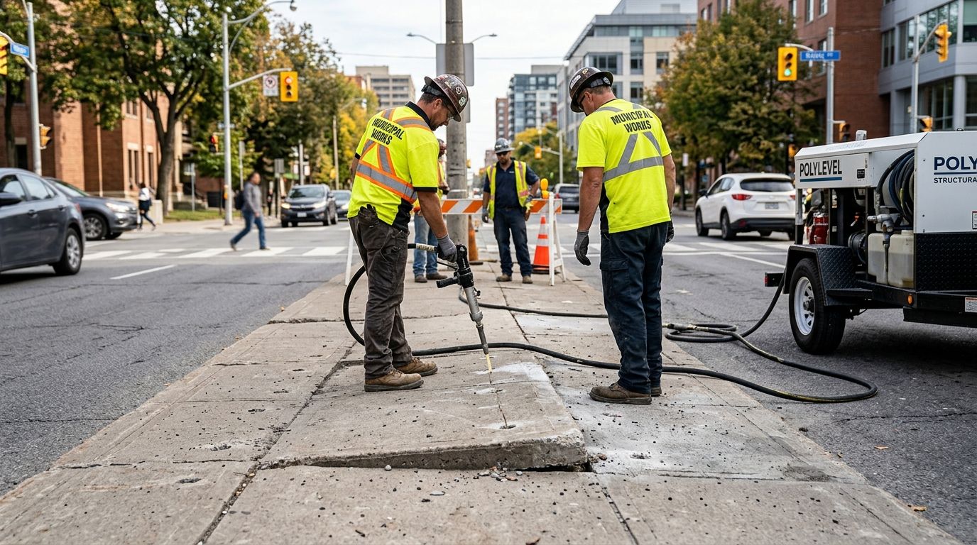 Concrete lifting for municipal and public infrastructure