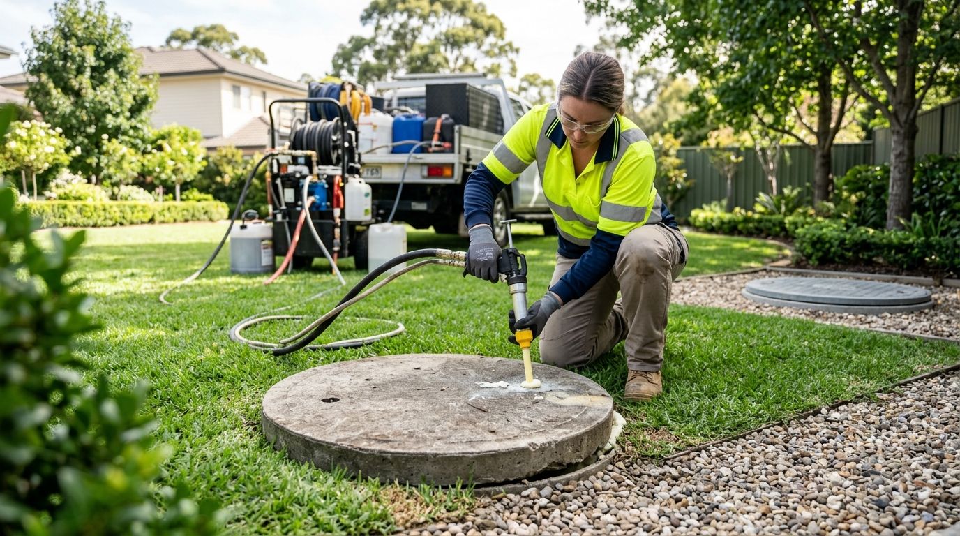 Concrete lifting for septic lids and utility vaults