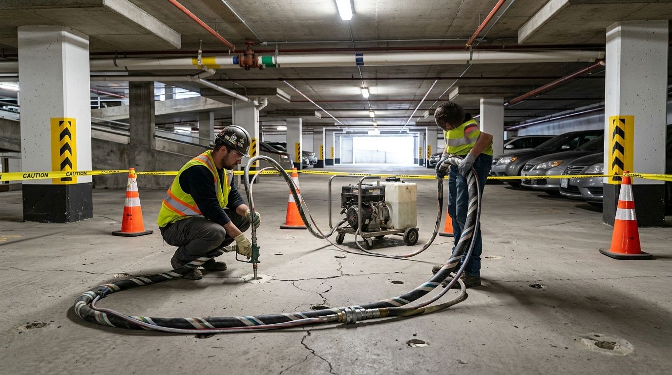 Concrete lifting for underground condo parkades