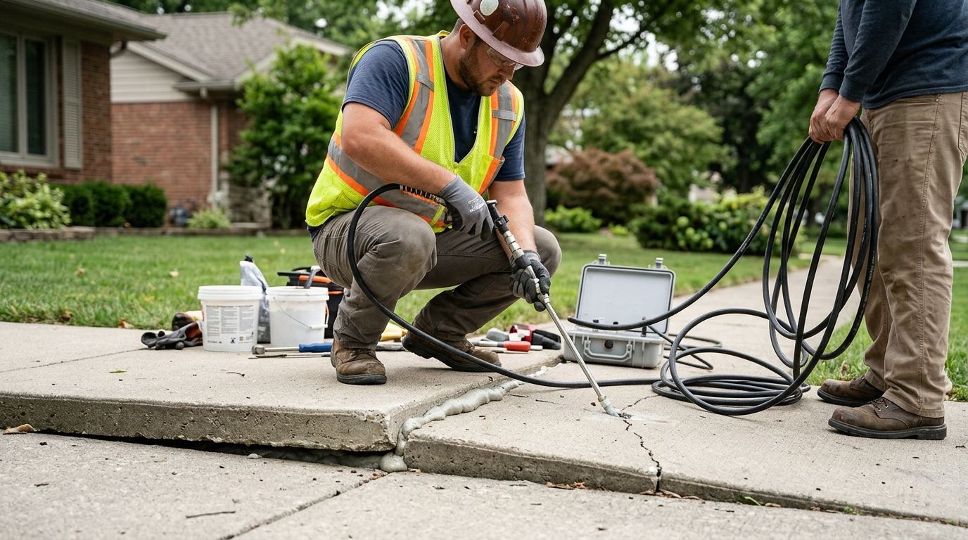 How does polyurethane concrete lifting work?