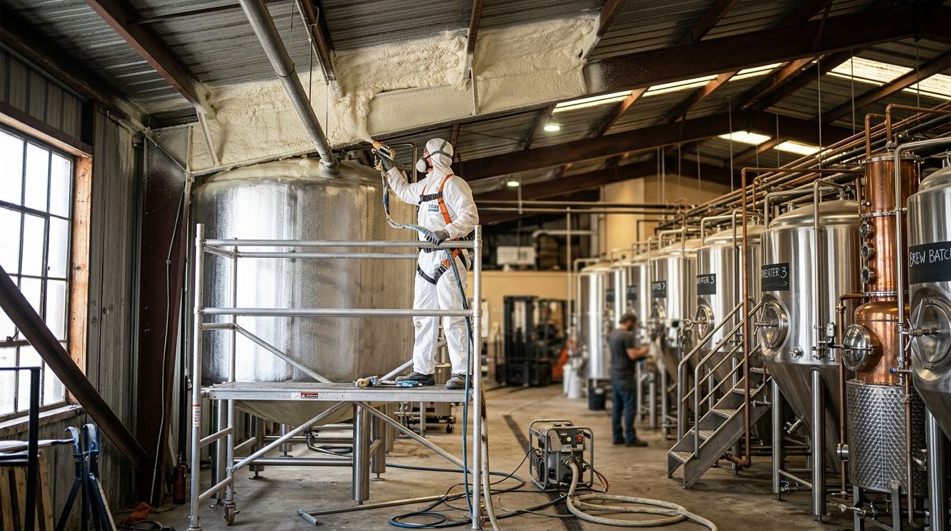 Spray foam insulation for breweries and distilleries