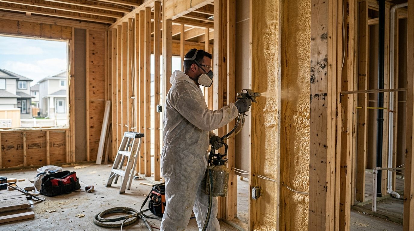 Spray foam insulation for Calgary infill home builds