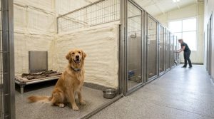 Spray foam insulation for dog kennels and boarding facilities