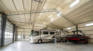 Spray foam insulation for heated RV and boat storage garages