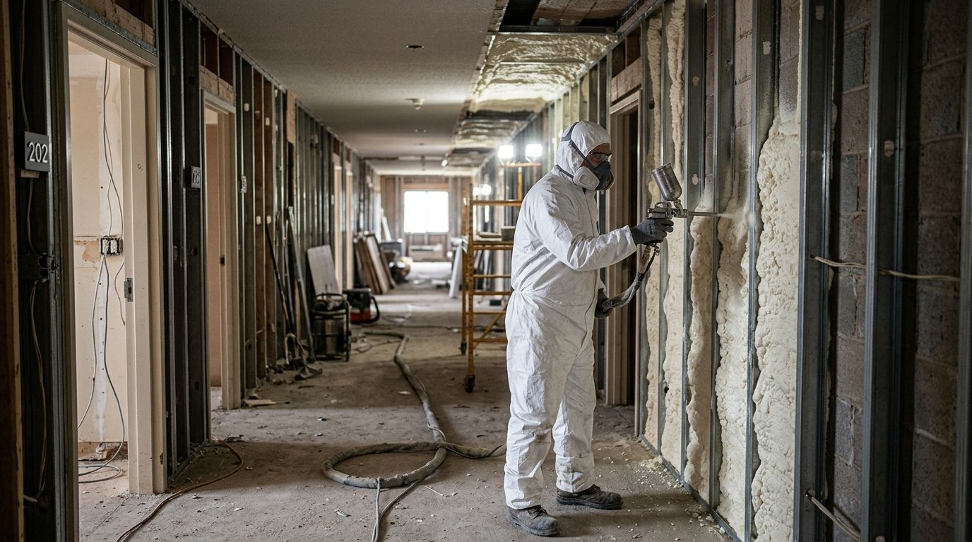 Spray foam insulation for hotels and motels