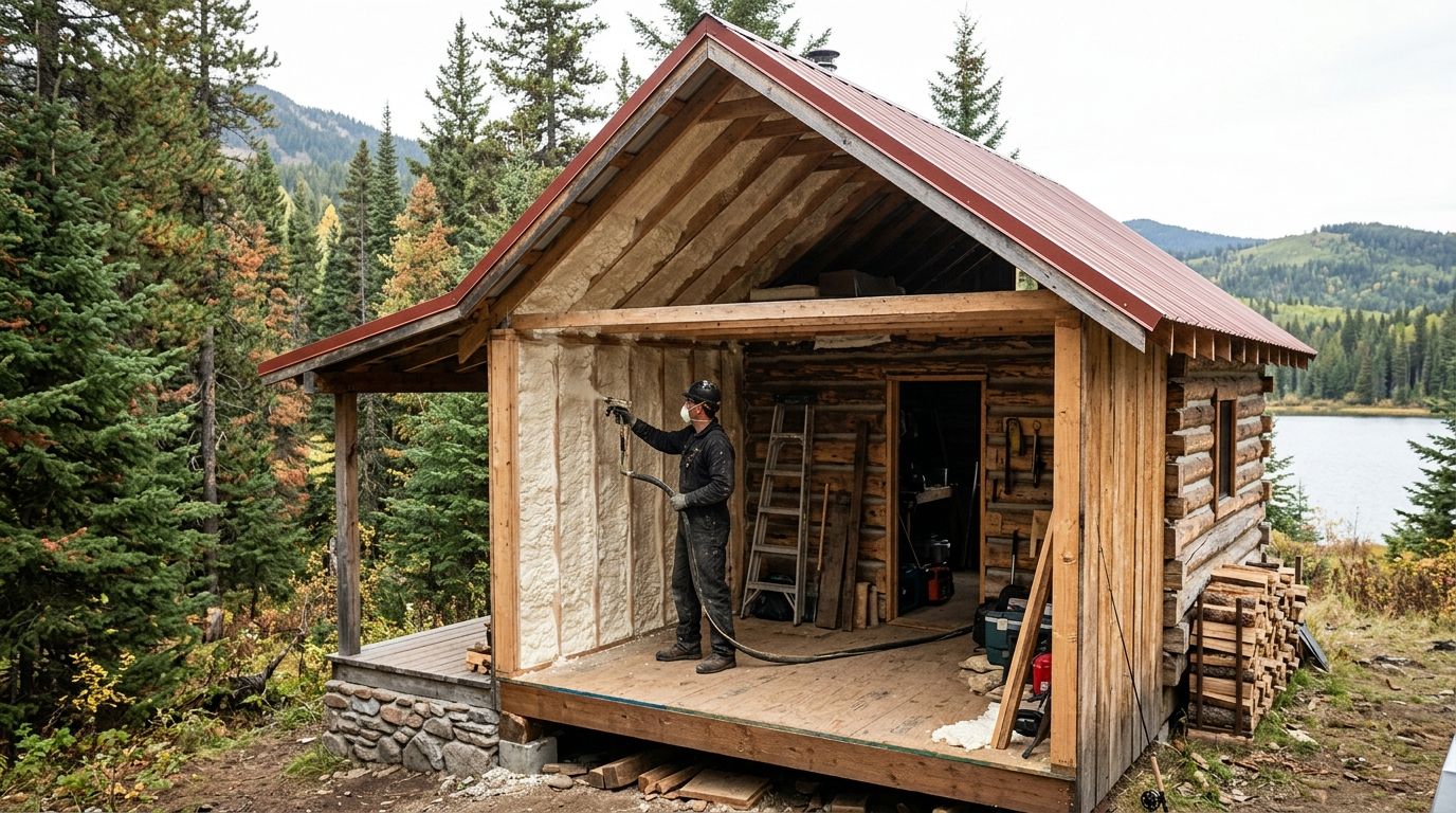Spray foam insulation for hunting and fishing cabins