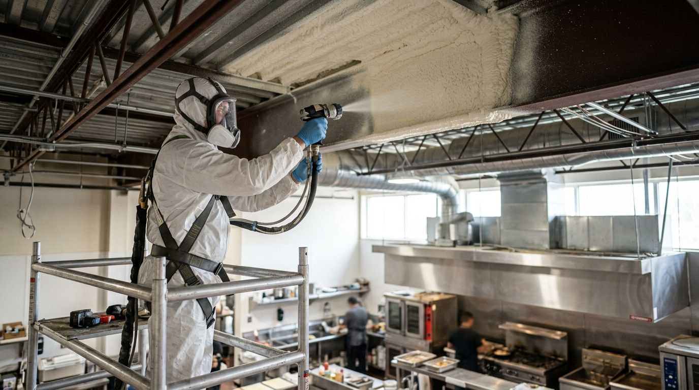 Spray foam insulation for restaurants and commercial kitchens