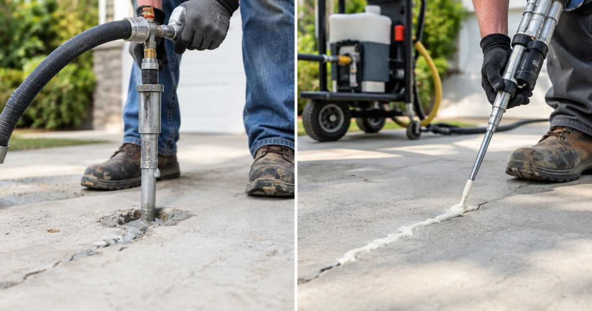 How does mudjacking compare to polyurethane concrete lifting?